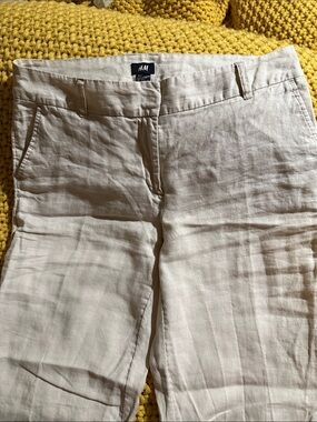 H&M Women's Straight-Leg Jeans in Light Cream